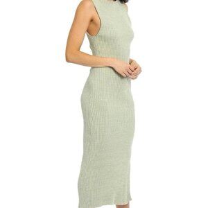 Pink Rose Light Green Maxi Dress